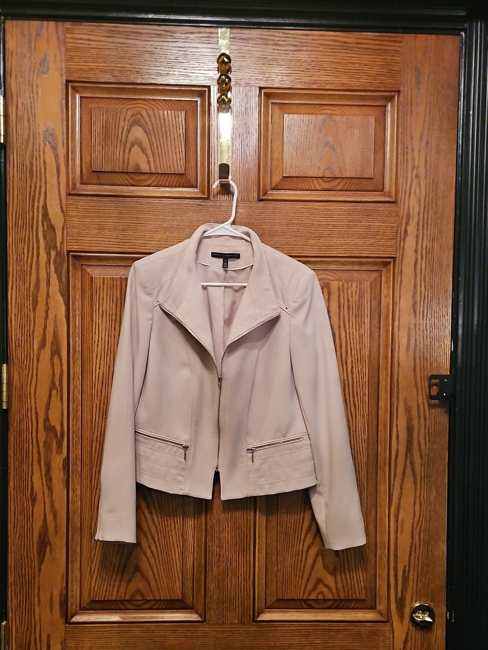 Sz 14 Blush Zip-Front Moto Jacket